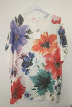 Pulli kurzarm mit Blumen