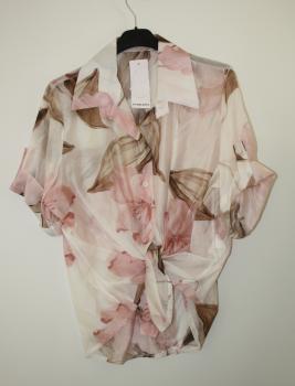 Damenbluse mit Blumen rosa/beige