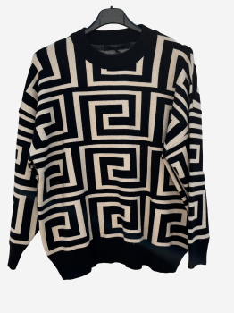 Pulli schwarz/beige kurz