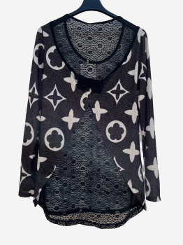 Shirt shwarz/weiß mit Glitzer