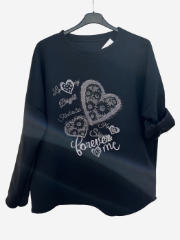 Pulli schwarz mit Glitzer