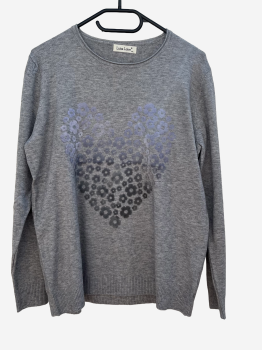 Pulli grau mit Herz Gr. M/L