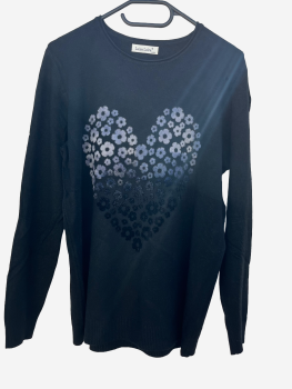 Pulli schwarz mit Herz Gr. XL/XXL