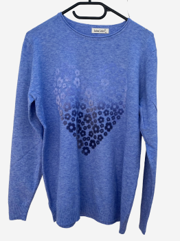 Pulli lila mit Herz Gr. M/L