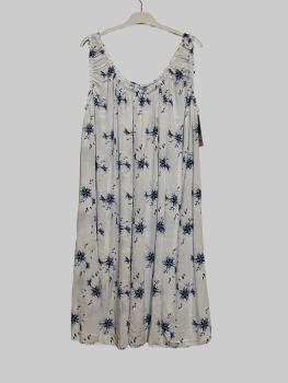 Sommerkleid weiß mit blauem Muster