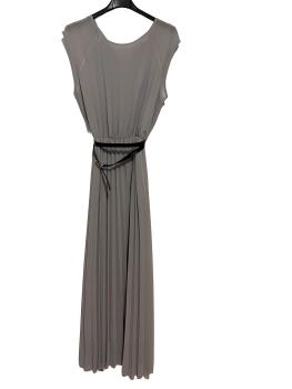 Sommerkleid lang Plissee hellgrau