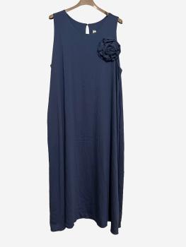 Sommerkleid mittelblau mit Blume
