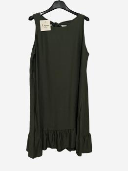 Sommerkleid khaki mit Schleife auf Rückseite