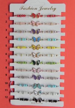 Miniarmband mit Schmetterling diverse Farben