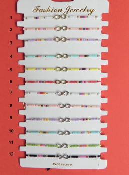 Miniarmband mit Unendlichkeitssymbol diverse Farben