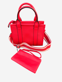 Handtasche rot inkl. Miniclutch