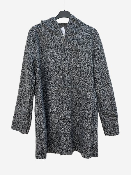 Jacke grau/schwarz mit Kapuze