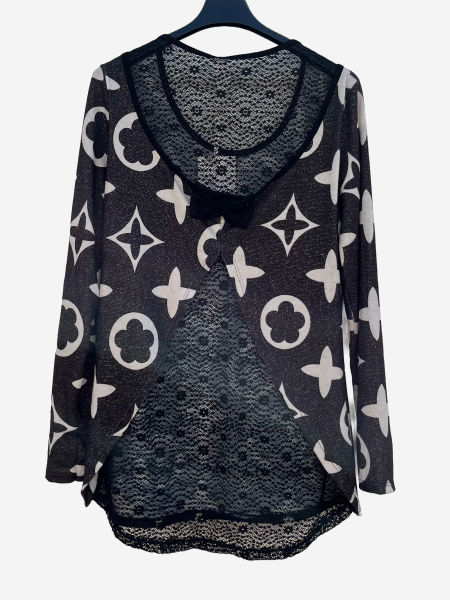 Shirt shwarz/weiß mit Glitzer