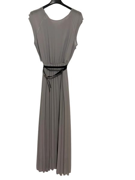 Sommerkleid lang Plissee hellgrau
