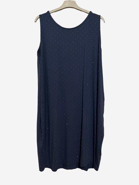 Sommerkleid jeansblau mit Glitzersteinen