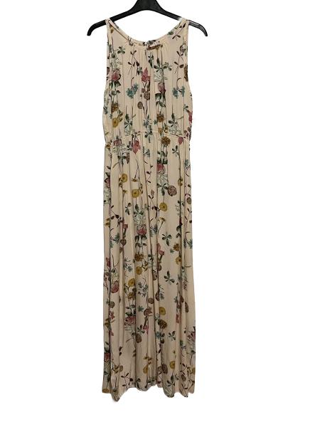 Sommerkleid beige mit Blumenmuster