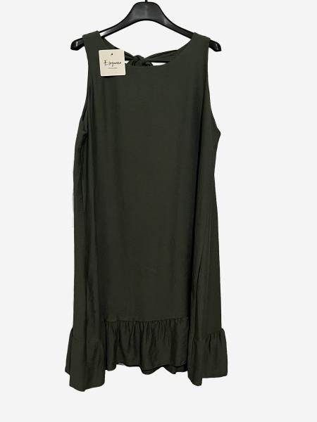 Sommerkleid khaki mit Schleife auf Rückseite
