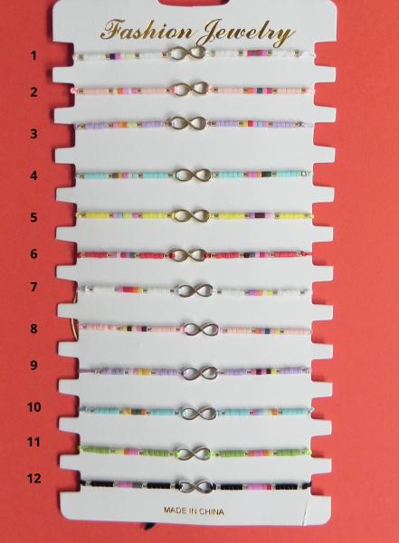 Miniarmband mit Unendlichkeitssymbol diverse Farben