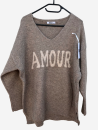 Pulli beige mit weißer Aufschrift AMOUR
